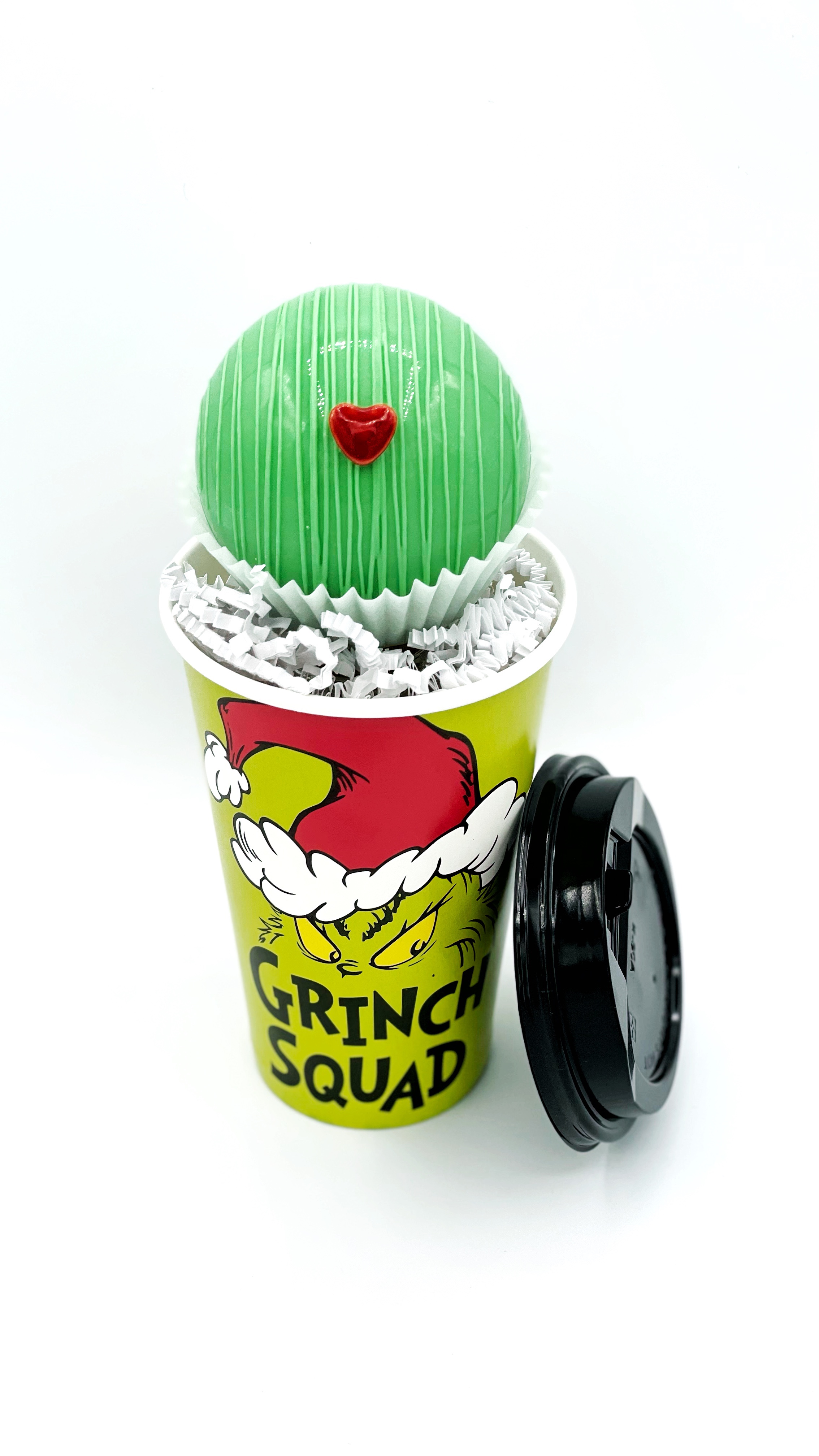 Grinch mug & hot cocoa bomb set